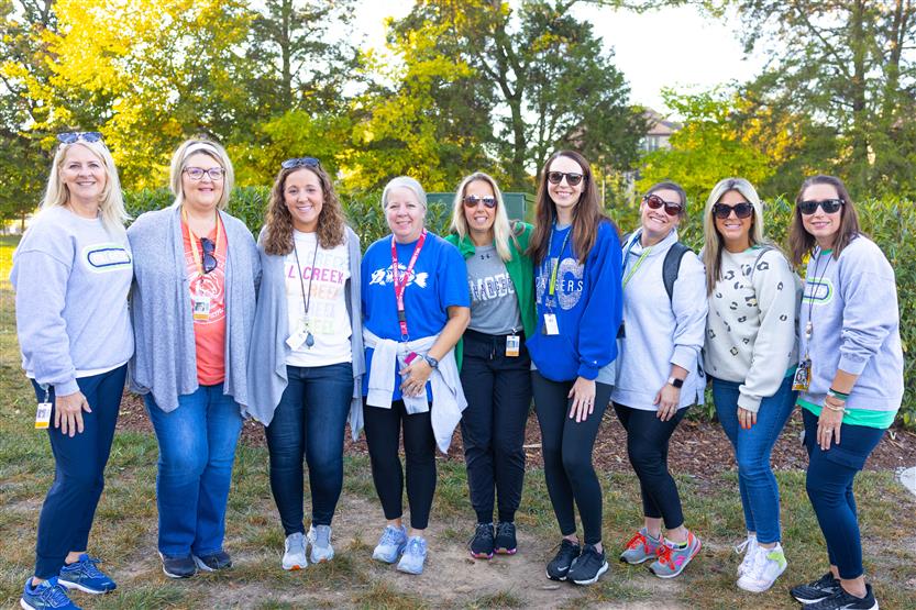 Students walk to school